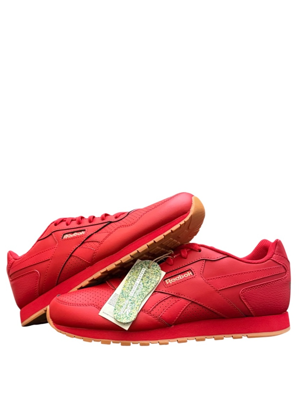 REEBOK - CLASSIC VECTOR RED LEATHER RUBBER GUM SOLE SNEAKERS “HARMAN RUN”
